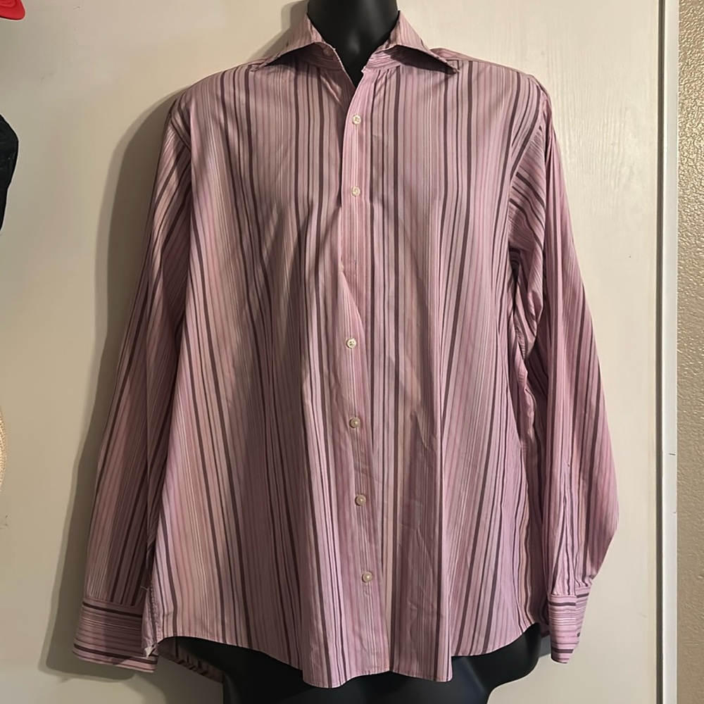 Men’s pink with purple and light pink stripes extra large size 17 38/37